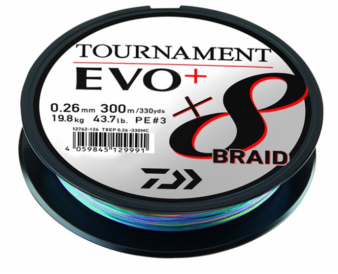 Upredenica Daiwa Tournament X8 Braid Evo+ Multi-Color 300m