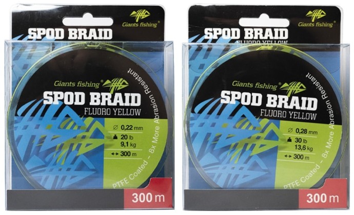 Upredenica Giants Fishing Spods Braid Fluoro Žuta 300m