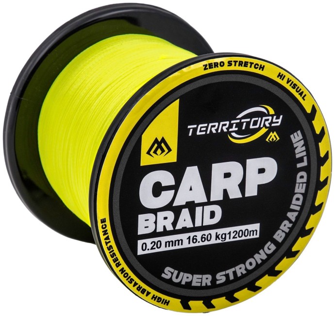 Upredenica Mikado Territory Carp Braid Fluo Žlutá 1200m 0,18mm/14,4kg