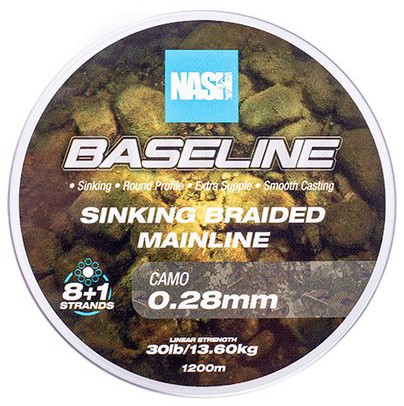 Upredenica Nash Baseline Sinking Braid Camo 1200m