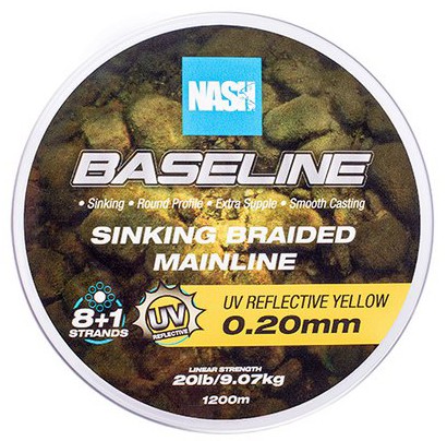 Upredenica Nash Baseline Sinking Braid UV Yellow 1200m