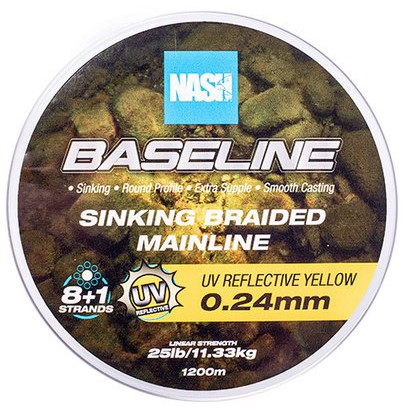 Upredenica Nash Baseline Sinking Braid UV Yellow 1200m