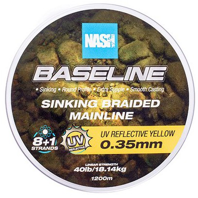 Upredenica Nash Baseline Sinking Braid UV Yellow 1200m