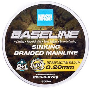 Upredenica Nash Baseline Sinking Braid UV Yellow 600m