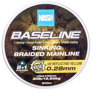 Upredenica Nash Baseline Sinking Braid UV Yellow 600m