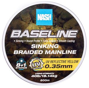 Upredenica Nash Baseline Sinking Braid UV Yellow 600m