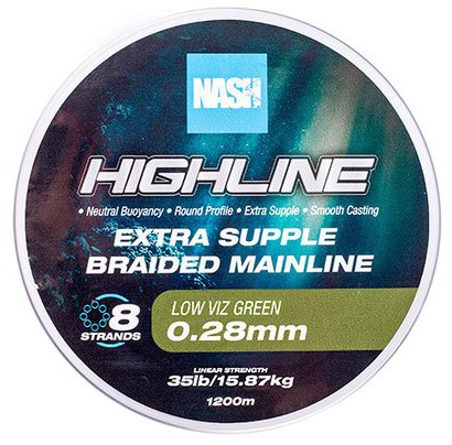 Upredenica Nash Highline Extra Supple Braid Green 1200m