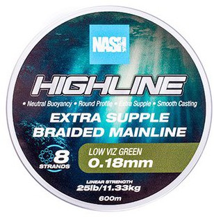 Upredenica Nash Highline Extra Supple Braid Green 600m