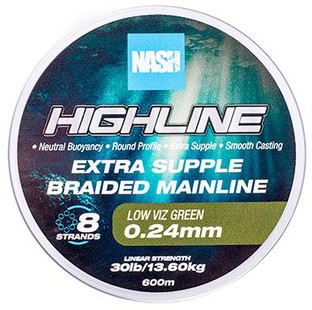 Upredenica Nash Highline Extra Supple Braid Green 600m