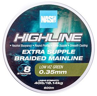 Upredenica Nash Highline Extra Supple Braid Green 600m