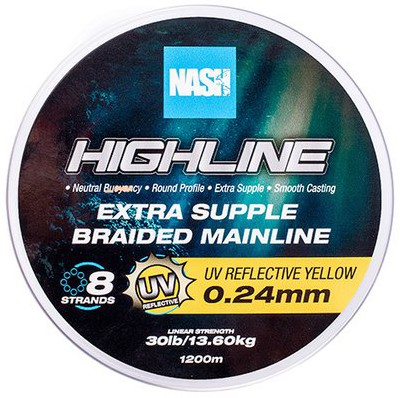 Upredenica Nash Highline Extra Supple Braid UV Yellow 1200m