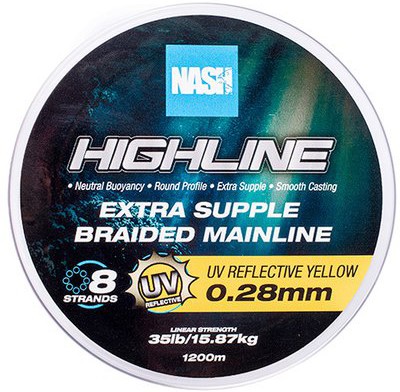 Upredenica Nash Highline Extra Supple Braid UV Yellow 1200m