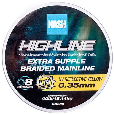 Upredenica Nash Highline Extra Supple Braid UV Yellow 1200m