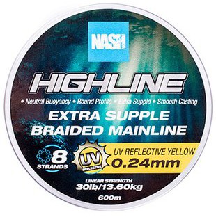 Upredenica Nash Highline Extra Supple Braid UV Yellow 600m