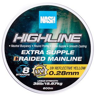 Upredenica Nash Highline Extra Supple Braid UV Yellow 600m