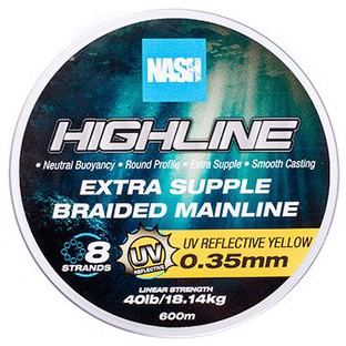 Upredenica Nash Highline Extra Supple Braid UV Yellow 600m
