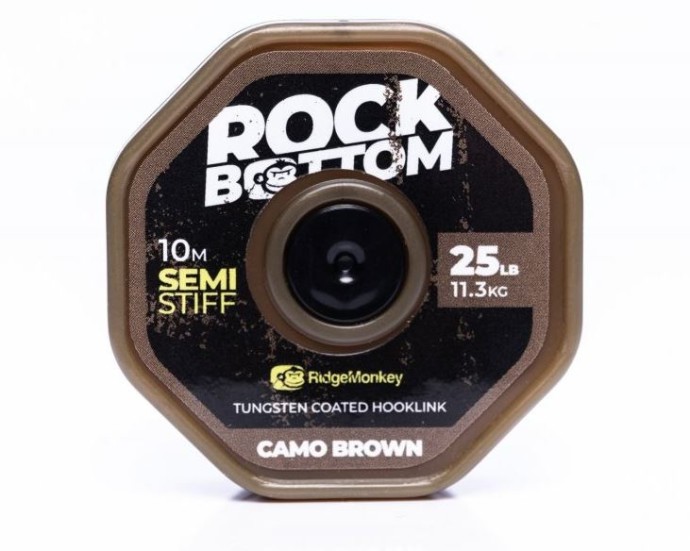 Upredenica RidgeMonkey RM-Tec Rock Bottom Tungsten Coated Semi Stiff 25lb 10m