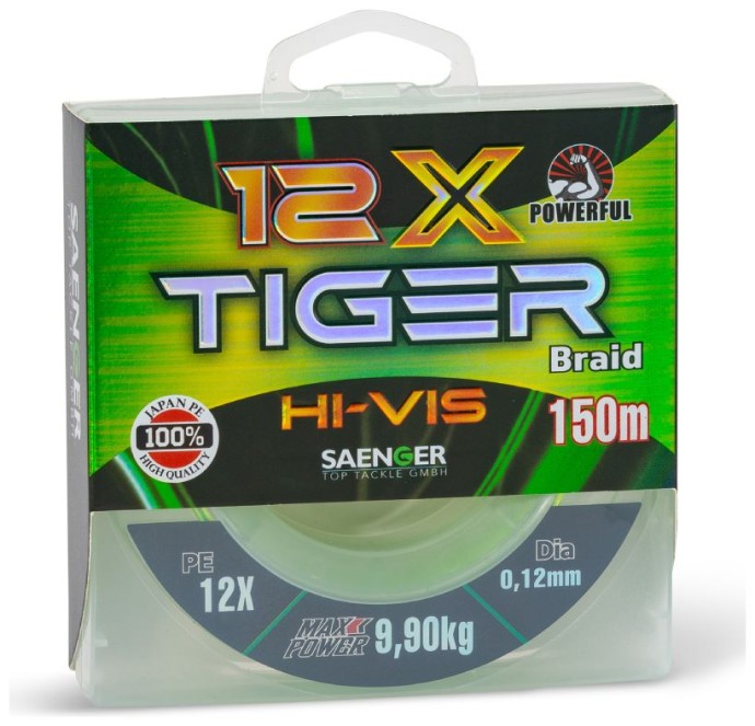 Upredenica Saenger Hi-Vis Tiger Braid 12X 150m Žuto-zelena