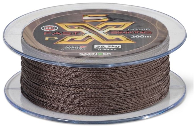 Upredenica Saenger PX5 Fast Sinking Braid smeđa 200m