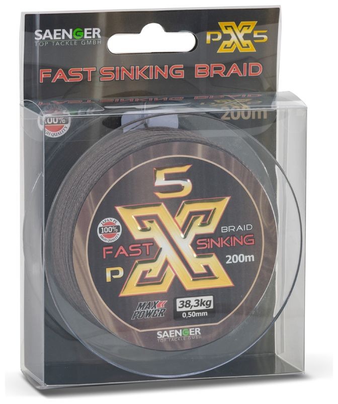 Upredenica Saenger PX5 Fast Sinking Braid smeđa 200m