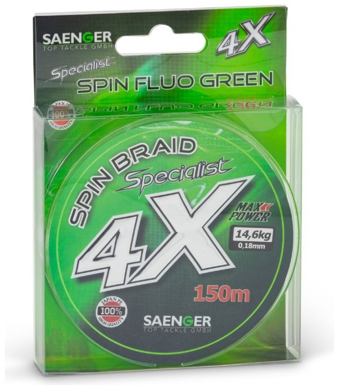 Upredenica Saenger Specialist Spin Braid 4X 150m Fluo Green