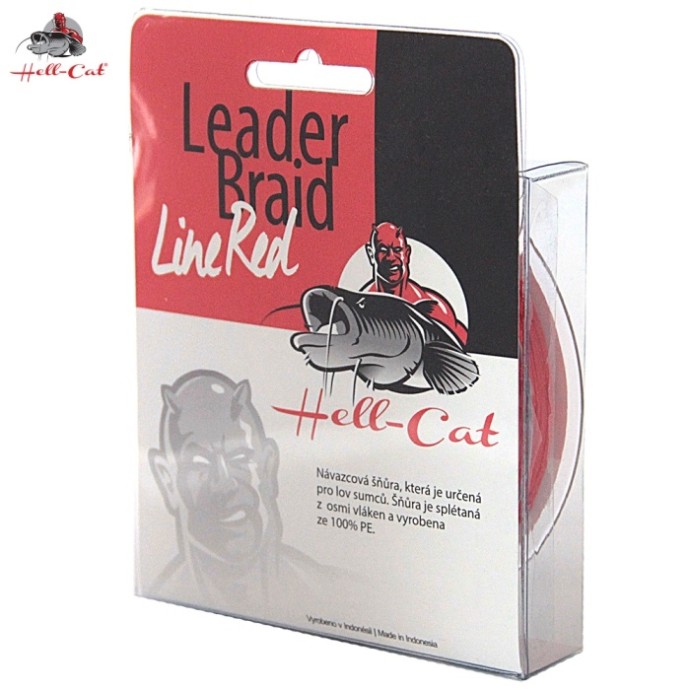 Upredenica za predveze Hell-Cat Leader Braid Line Red 20m