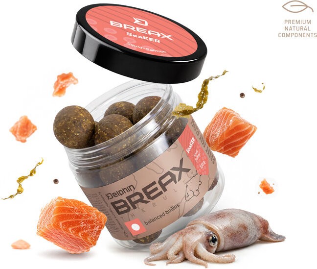 Vyvážené Boilies Delphin BreaX/SeaKER Oliheň-Losos