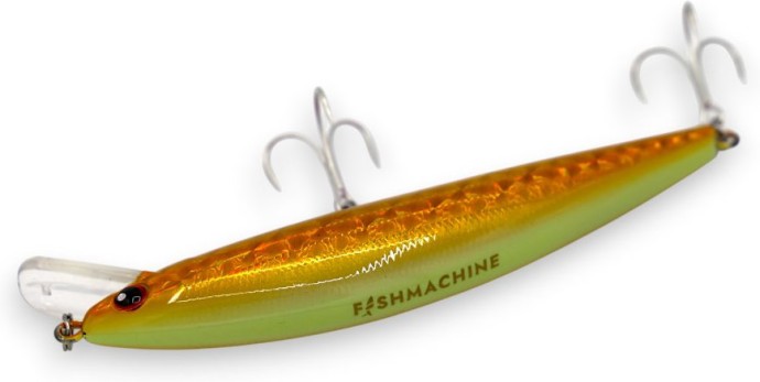 Wobler Fishmachine Driftdancer Žuta Potonula 12cm 44gr