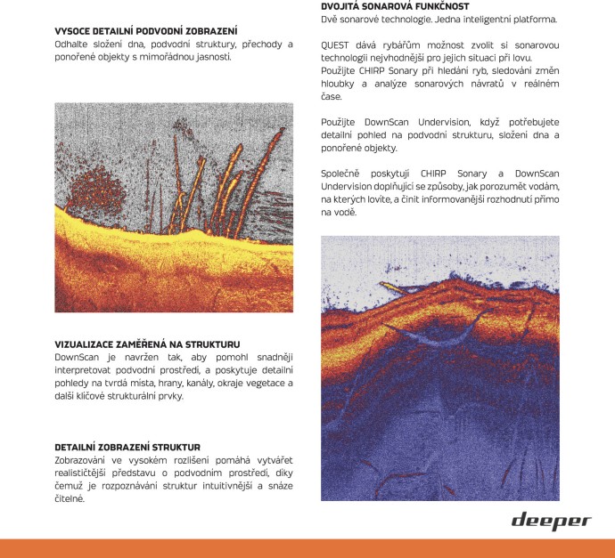 Zavážecí Loďka Deeper Quest Downscan