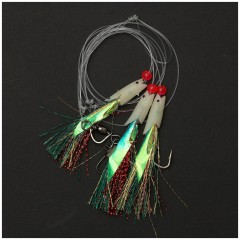10kom Morski Sustav Predveza DAM Searig 5 Mackrel Glow Hokkai 2/0 100cm