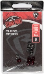 10kom - Perlice Rage Strike Point Clear and Red Glass Beads 4mm