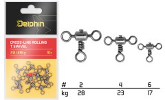 10kom - Vrtilica Delphin Cross-line Rolling T-Swivel
