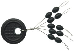 10ks - Gumové Zarážky Sensas Black Oval