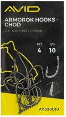 10ks - Háček Avid Carp Armorok Hooks Chod Barbed