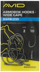 10ks - Háčik Avid Carp Armorok Hooks Wide Gape Barbless