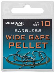 10ks - Háčik Bez Protihrotu Drennan Wide Gape Pellet Barbless Veľk. 12