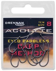 10ks - Háčky Bez Protihrotu Drennan Acolyte Carp Method Barbless