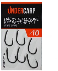 10ks - Háčky UnderCarp Teflonové bez protihrotu WIDE GAPE