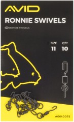 10ks - Obratlík s Kroužkem Avid Carp Ronnie Swivels 10ks - Obratlík s Kroužkem Avid Carp Ronnie Swivels