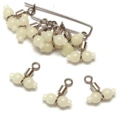 10ks - Obrtnik Aquantic Swivel with Stopper Fluo Pearl L