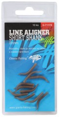 10ks - Rovnátka na Háček Giants Fishing Line Aligner Short Štap Large Brown