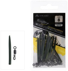 10ks - Rychloupínací Obratlík Mikado Quick Change S Anti-Tangle Gumičkou Vel. 8