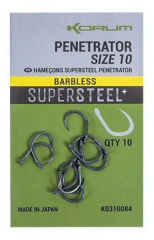 10ks - Udica Korum Supersteel Penetrator bez bradavice