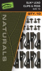 10ks - Závěsky Fox Edges Naturals Slik Lead Clip & Pegs Size 10