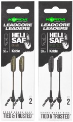 2kom - Gotovi Predvez Korda Kable Leadcore Leader Heli Safe 50cm