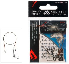 2ks Lanko Oceľové Mikado 10kg Zbrojené Dvojháčikom Hnedá