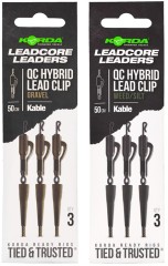 3 kom - Gotova Montaža Korda Kable Leadcore Vođica Hybrid Lead Clip QC Swivel 50cm