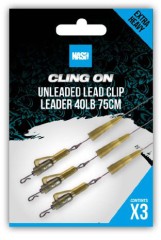 3 kom - Krajnja montaža Nash Cling On Unleaded Lead Clip Lider 40lb 75cm