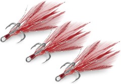 3kom - Trostruka udica Delphin B!rd Hook Triple Crvena