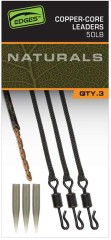 3ks - Koncová Montáž Fox Edges Naturals Copper-Core Leaders 50lb